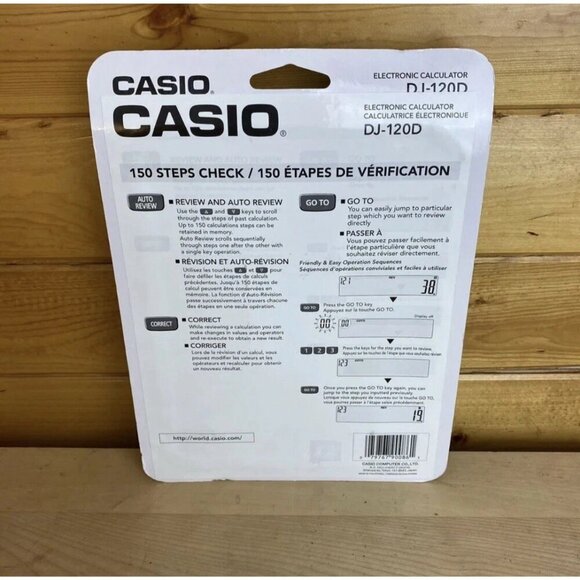 DJ-120D Casio Desktop Calculator Black - Picture 2 of 3